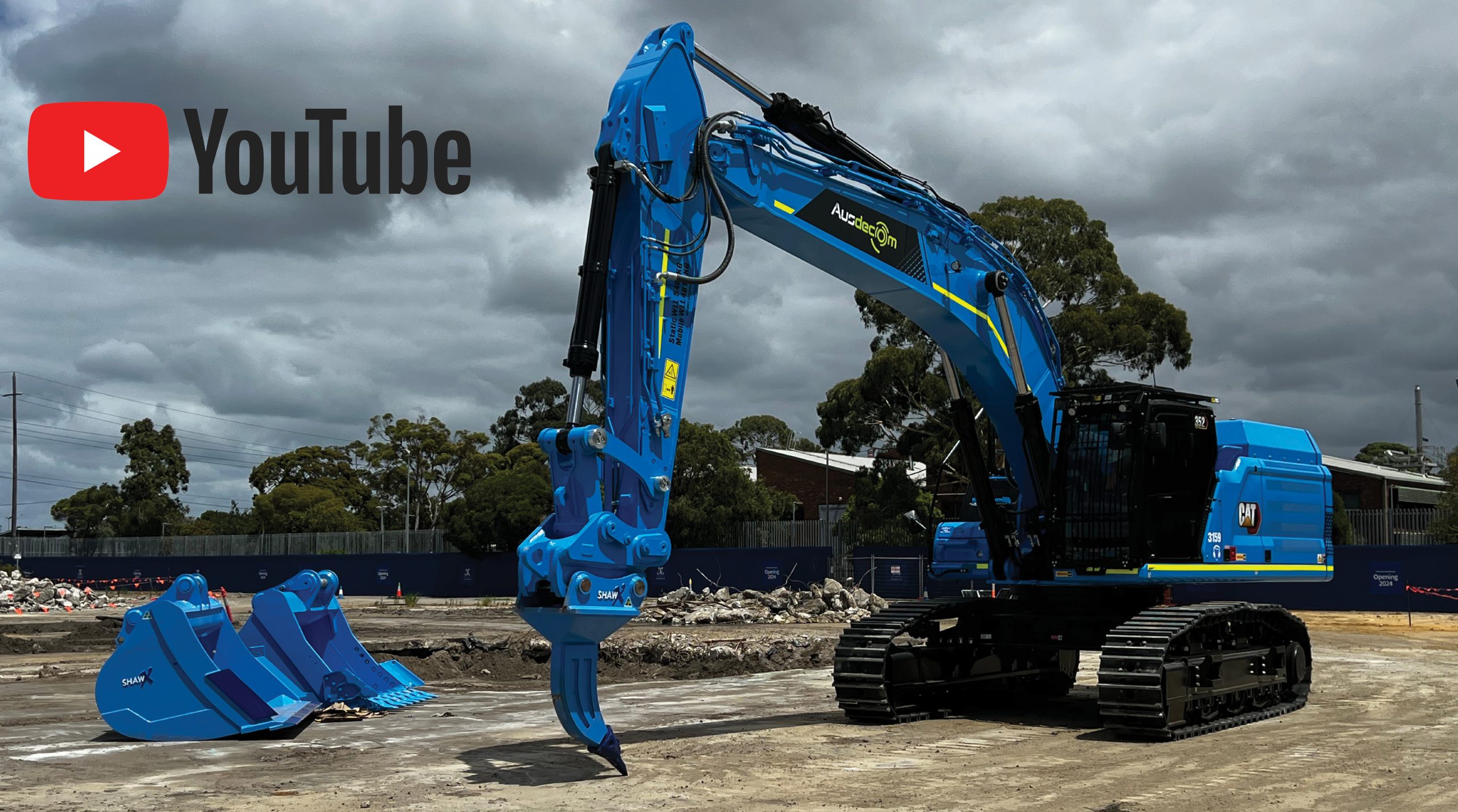 Ausdecom on YouTube Blue Excavator